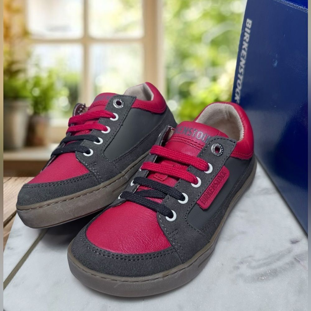 BIRKENSTOCK Kids Astee Leather Supportive ColorBlock Sneaker Shoes Regular Fit